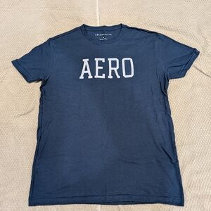 AERO Navy Graphic Logo Tee